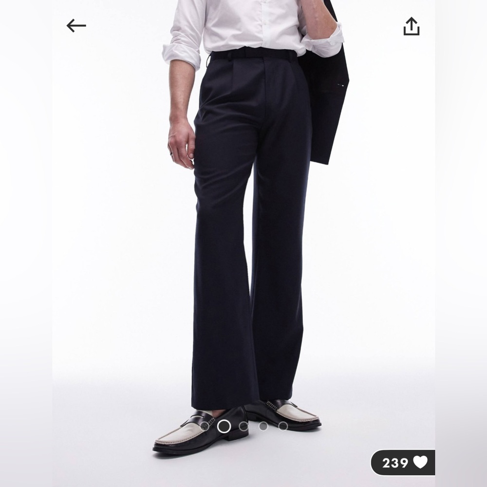 TOPMAN
Navy blue premium wool rich tux suit pants